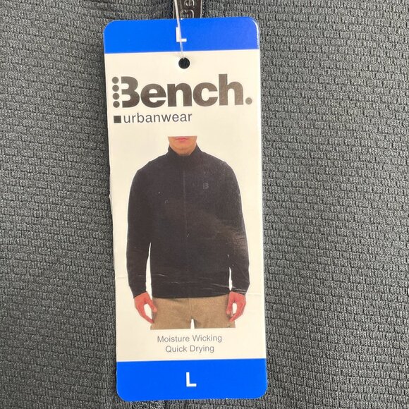 NEW Bench Urbanwear Men's L Black Full-Zip Jacket  Quick-Dry Sweatshirt - Picture 6 of 8